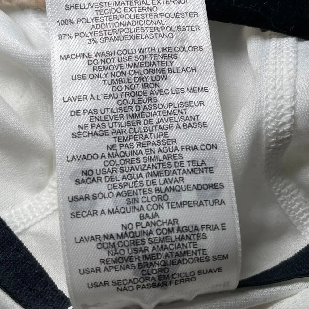 Adidas - White & Gray Striped - Hooded Workout Top